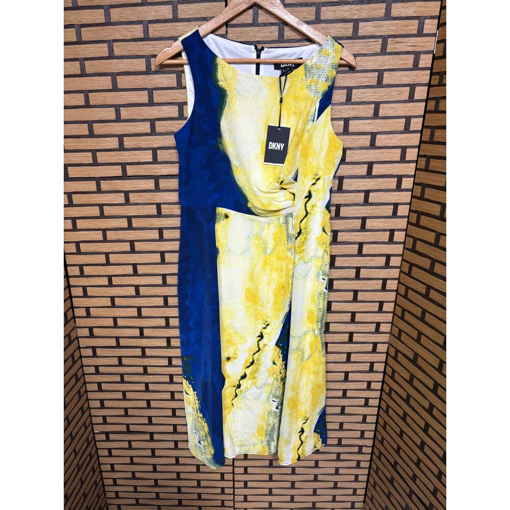 DKNY Blue And Yellow Dress Size 10P